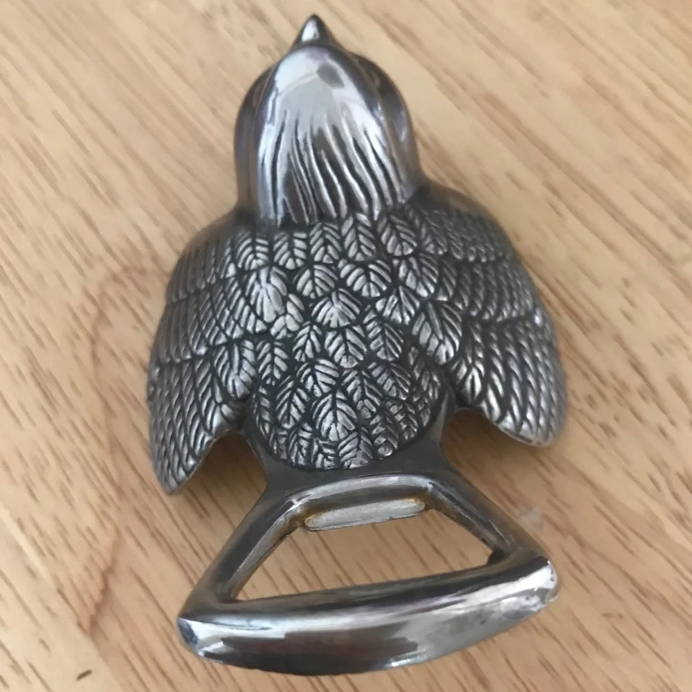 Vintage Silver Color Mid-Century Metal Bird Shaped Bottle Opener